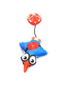 Pet Interest Big Mouth Bird Παιχνίδι Silver Vine 13.5x11.5x3cm Μπλε
