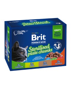 Brit Premium Cat Adult Sterilised Pouch Family 1200gr (12x100gr)