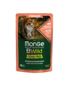 Monge Bwild Grain Free Sterilised - Salmon with Shrimps & Vegetables 85gr