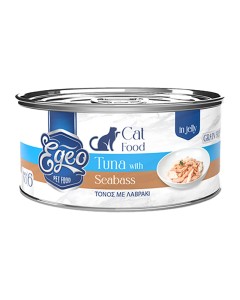 Egeo Cat Adult Τόνος με Λαβράκι σε Ζελέ 85gr