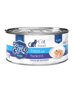 Egeo Cat Adult Τόνος με Σκουμπρί σε Ζελέ 85gr