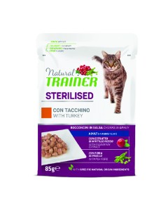 Natural Trainer Cat Sterilized Γαλοπούλα 85gr