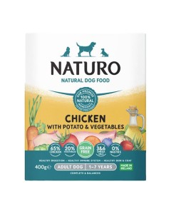Naturo Adult Grain Free Chicken, Potato & Veggies 400gr