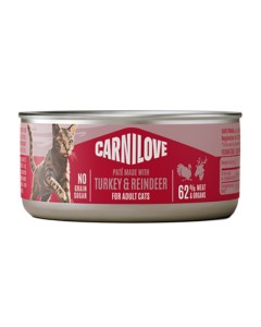Carnilove Cat Adult Can Pate Turkey & Reindeer 100gr