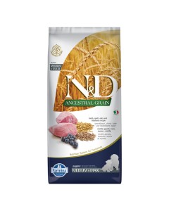 N&D Ancestral Dog Puppy Medium-Maxi με Αρνί & Μύρτιλο 12kg