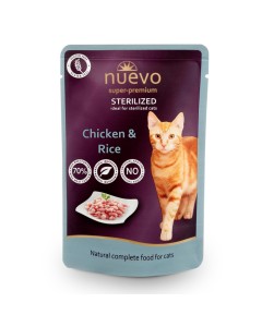 Nuevo Sterilised Κοτόπουλο με Ρύζι 85gr