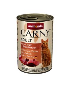 Animonda Carny Adult Κοτόπουλο, Γαλοπούλα & Καρδιά Πάπιας 400gr