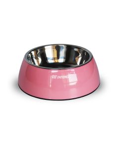 Pet Interest Dual Bowl Διπλό Μπολ 350/400ml Ροζ