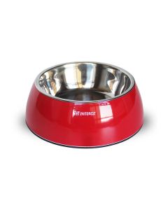 Pet Interest Dual Bowl Διπλό Μπολ 350/400ml Κόκκινο