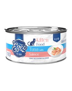 Egeo Cat Kitten Τόνος με Σολομό σε Ζελέ 85gr
