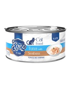 Egeo Cat Adult Τόνος με Λαβράκι σε Ζελέ 85gr
