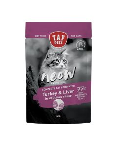 Taf Pets Neow Adult Turkey & Liver 80gr Κομματάκια  Γαλοπούλα & Συκώτι σε Σάλτσα