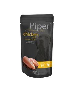Piper Platinum Pure Adult Κοτόπουλο & Καστανό Ρύζι Pouch 150gr
