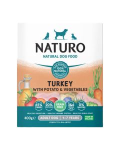 Naturo Adult Grain Free Turkey, Potato & Veggies 400gr