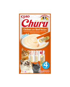 Inaba Churu Cat Κρεμώδης Λιχουδιά με Κοτόπουλο & Βοδινό 56gr