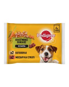 Pedigree Pouch με Μοσχάρι, Κοτόπουλο & Λαχανικά σε Σάλτσα 4x100gr