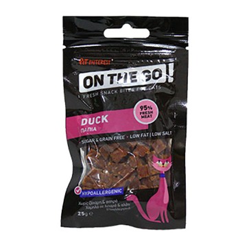 On The Go Chicken Bites Λιχουδιές Γάτας με Πάπια 25gr