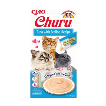 Inaba Churu Cat Κρεμώδης Λιχουδιά με Τόνο & Χτένια 56gr