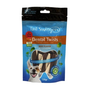 Tail Swingers Small Breeds Dental Twists με Μοσχάρι 130gr