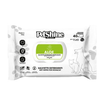Petshine Υγρά Μαντηλάκια Καθαρισμού Aloe Vera 40τμχ
