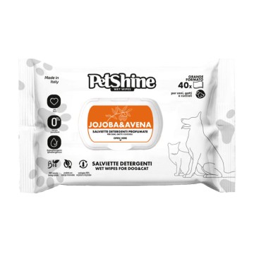 Petshine Υγρά Μαντηλάκια Καθαρισμού Jojoba & Βρώμη 40τμχ