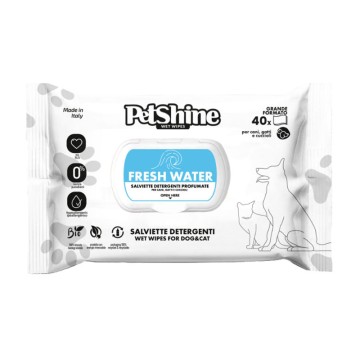 Petshine Υγρά Μαντηλάκια Καθαρισμού Fresh Water 40τμχ