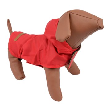 Woofmoda Αδιάβροχο Μπουφάν Σκύλου Με Κουκούλα Κόκκινο 37εκ.