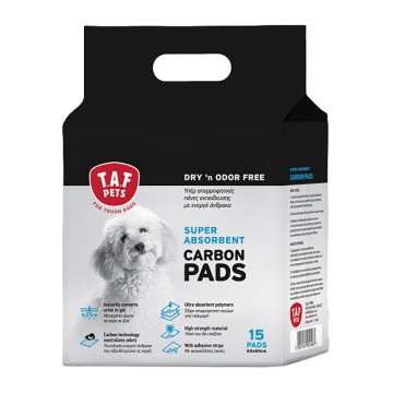 Taf Pets Carbon Training Pads Εκπαιδευτικές Πάνες με Ενεργό Άνθρακα 15τμχ 60x60εκ.