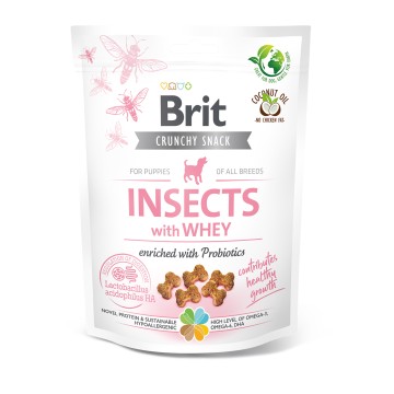 Brit Puppy Snack Crunchy Cracker Insects & Whey 200gr