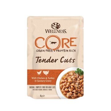Wellness CORE Tender Cuts Κοτόπουλο & Γαλοπούλα 85gr