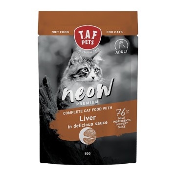Taf Pets Neow Adult Liver 80gr Κομματάκια Συκώτι σε Σάλτσα