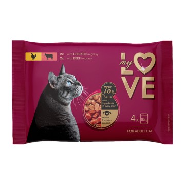 My Love Cat Adult Chicken & Beef 4x85gr