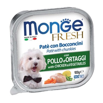 Monge Dog Pate & Chunkies with Chicken & Vegetables 100gr