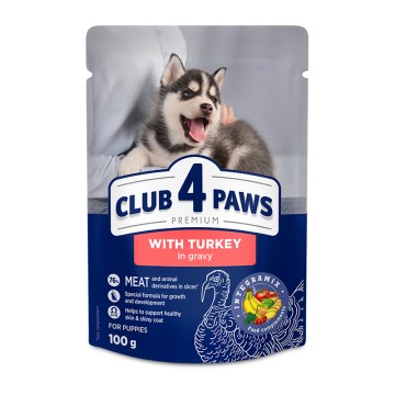 Club 4 Paws Puppies All Breeds Turkey in Gravy 100gr