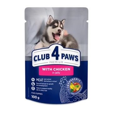 Club 4 Paws Puppies All Breeds Chicken in Jelly 100gr
