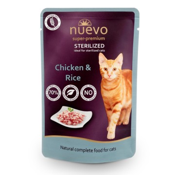 Nuevo Sterilised Κοτόπουλο με Ρύζι 85gr