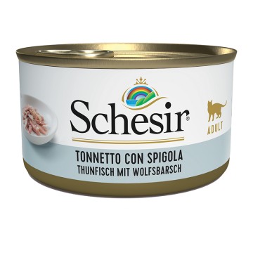 Schesir Cat Τόνος & Λαβράκι σε Ζελέ 85gr