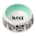 Glee Μπολ Μελαμίνης Λευκό Γκρι Woof M-500ml