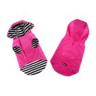 Pet Interest Raincoat Stripe Lining Αδιάβροχο Μπουφάν με Κουκούλα Φούξια M: 31εκ.