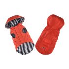 Pet Interest Raincoat Stripe Lining Αδιάβροχο Μπουφάν με Κουκούλα Κόκκινο M31εκ.