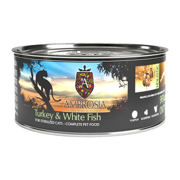 Ambrosia Grain Free Sterilised Cat Light Turkey & White Fish 150gr