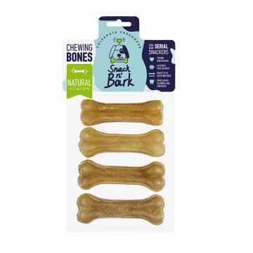 Snack n' Bark Φυσικό Συμπαγές Κόκαλο 10εκ. (4τμχ)