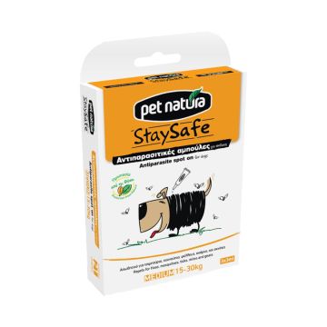 Pet Natura Stay Safe Aντιπαρασιτικές Αμπούλες για Σκύλους 15-30kg 3x3ml