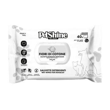 Petshine Υγρά Μαντηλάκια Καθαρισμού Cotton Flowers 40τμχ