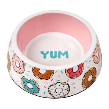 Glee Μπολ Μελαμίνης Ροζ Donuts M-500ml