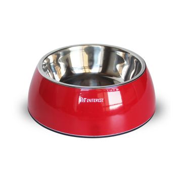 Pet Interest Dual Bowl Διπλό Μπολ 350/400ml Κόκκινο