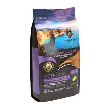 Ambrosia Mediterranean Grain Free Senior Light & Sterilised Fresh Sardine & Cod 5kg