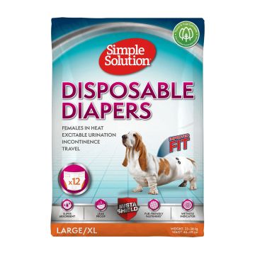 Simple Solution Πάνες για Θηλυκούς Σκύλους 12τμχ L/XL 45-68εκ.