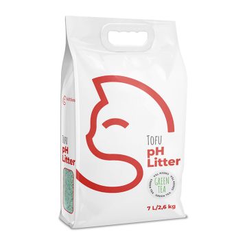 Kitties Tofu Cat Litter με Δείκτη pH Πράσινο Τσάι 7L - 2.6kg