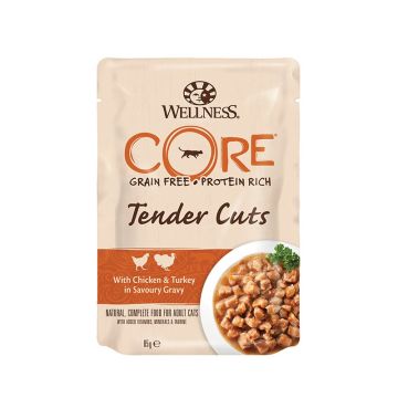 Wellness CORE Tender Cuts Κοτόπουλο & Γαλοπούλα 85gr